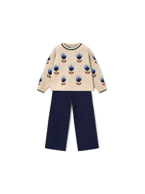Mayoral Set de 2 piezas para niña: jersey y pantalón azul oscuro   116