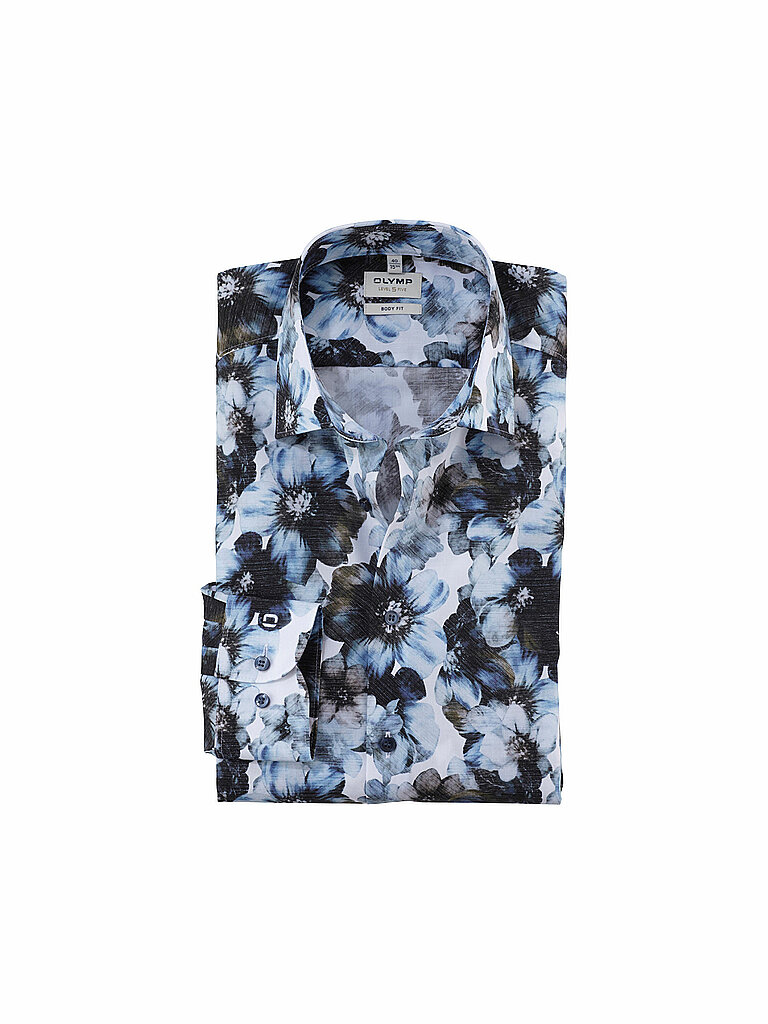 Olymp Level Five Camisa Body Fit azul oscuro   43