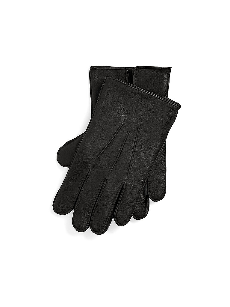 Ralph Lauren Guantes de cuero negro   XL