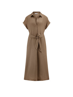 Riani Vestido de lino marrón   48