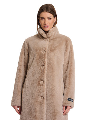 Rino&pelle Abrigo con aspecto de piel NONNA camel   44
