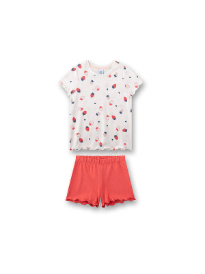 Sanetta Pijama de niña de 2 piezas, camiseta y shorts crema   104