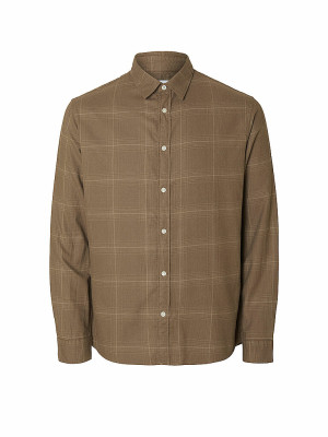 Selected Camisa de franela Slim Fit SLHSLIMOWEN beige   XXL
