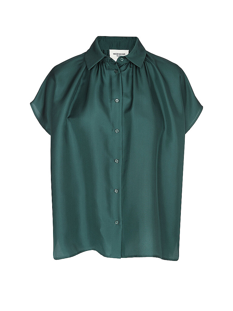 Max Mara Blusa de seda verde oscuro   44