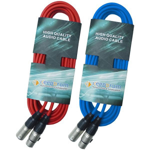 keepdrum DMX Kabel 10m 3-pol XLR 1x Rot 1x Blau