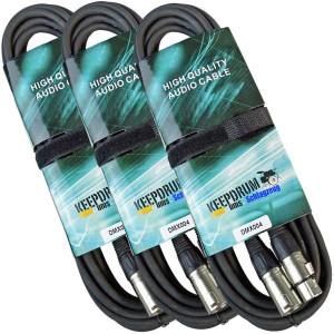 keepdrum 3m DMX Kabel 3-pol XLR 100-Ohm 3 Stück