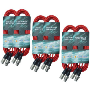keepdrum DMX-Kabel Set Rot je 2x 3m 10m 15m
