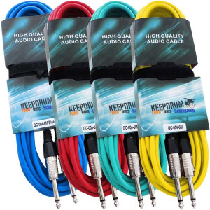keepdrum Mono-Klinkenkabel 6m Farben-Set 4 Kabel