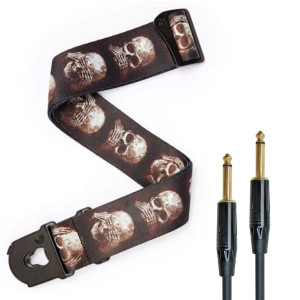 Planet Waves Gitarrengurt Skulls mit Klinkenkabel
