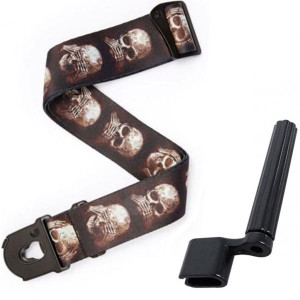 Planet Waves Gitarrengurt Skulls mit Saitenkurbel