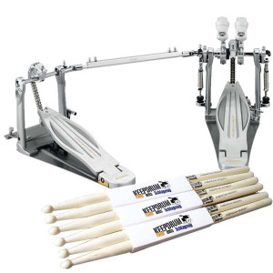 Tama Doppelpedal HP910LWN Speed Cobra mit 3x Schlagzeugstöcken
