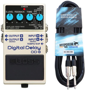 Boss DD-8 Digital Delay Effektgerät mit Kabel 3m