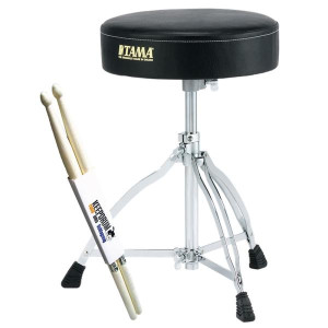 Tama Schlagzeughocker HT130 mit Schlagzeugstöcken
