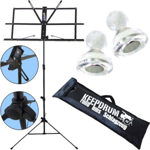 keepdrum MUS2BK Notenständer Schwarz mit 10 Magnete