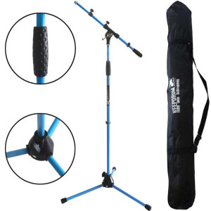 keepdrum Mikrofonständer MS106 BL Blau mit Tasche