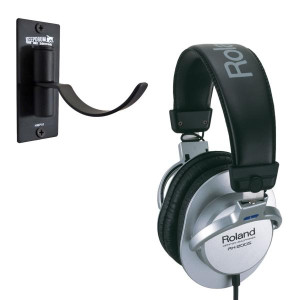 Roland RH-200S Kopfhörer Silver mit Wandhalter