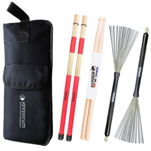 keepdrum Stickbag mit Rods mit Switchbrush und Sticks