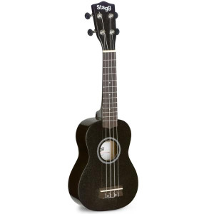 Stagg US-NIGHT Sopran Ukulele Schwarz mit Tasche