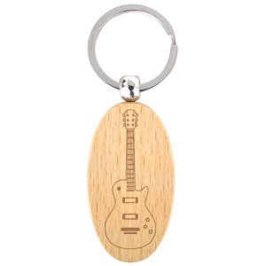keepdrum Schlüsselanhänger Oval mit E-Gitarre Motiv