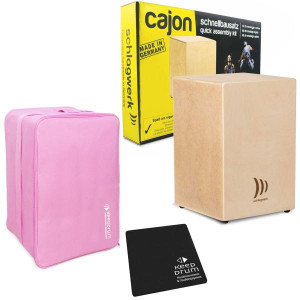 Schlagwerk Cajon Bausatz CBA10S  mit Tasche Pink und Sitzpad