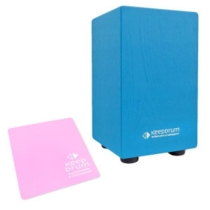 keepdrum DC1M BL Junior Cajon Blau mit Sitzpad Pink