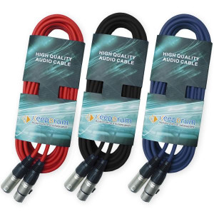 keepdrum DMX Kabel Set Rot Blau Schwarz 3m