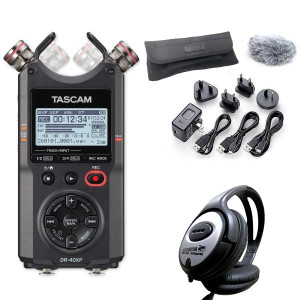 Tascam Audio-Recorder DR-40XP mit Zubehörset und Kopfhörer
