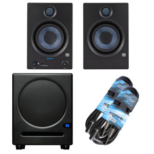 Presonus Eris 5BT Boxen 2nd Gen mit Eris Sub 8 BT Subwoofer und Klinkenkabel