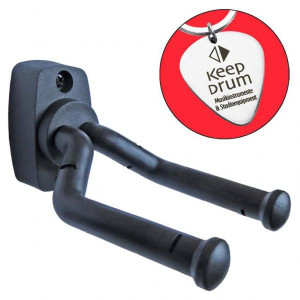 keepdrum universal Wandhalter für Gitarre und Bass mit Plektrum Schlüsselanhänger