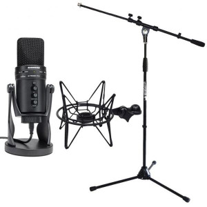 Samson USB-Mikrofon G-Track Pro mit SP04 Spinne Schwarz und Stativ