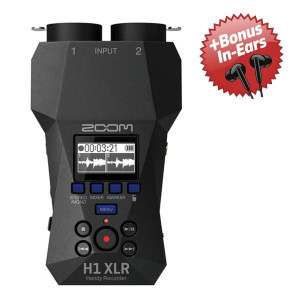 Zoom Audio-Recorder H1 XLR Aufnahmegerät + Bonus In-Ear Kopfhörer