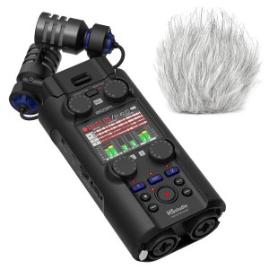 Zoom Audio-Recorder H5 Studio mit Fell-Windschutz