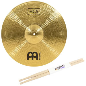 MEINL HCS Crash-Ride Becken 18 mit Schlagzeugstöcken