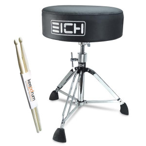 Eich Hocker DBC400R-VST Subwoofer-Hocker Leder mit Trommelstöcken