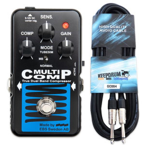 EBS Effektgerät Multicomp Kompressor Pedal für Bass Blue Label mit Kabel