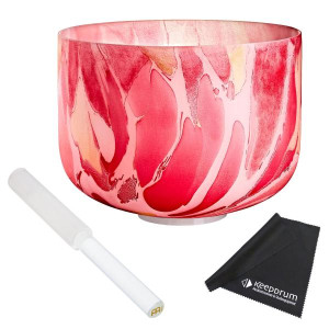 Sonic Energy Kristall-Klangschale MCSB10-C Wurzelchakra mit Reiber