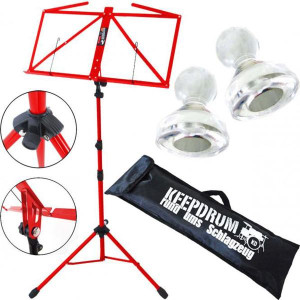keepdrum MUS3RD Notenständer Rot mit 10 Magnete