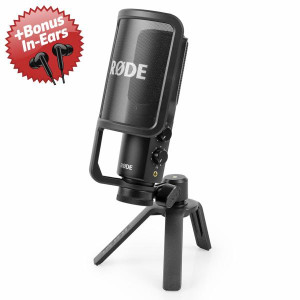 Rode NT-USB+ USB-Kondensatormikrofon + Bonus In-Ear Kopfhörer