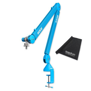 Rode Mikrofonarm PSA1+ Plus Blau mit Mikrofasertuch