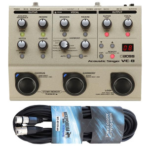 Boss Effektgerät VE-8 Acoustic-Singer mit XLR-Kabel