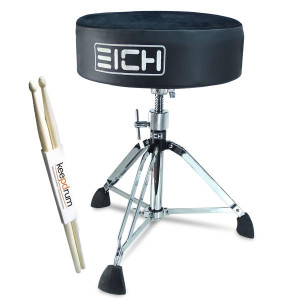 Eich Hocker DBC400R-SEL Subwoofer-Hocker Velours Extra Low mit Drumsticks