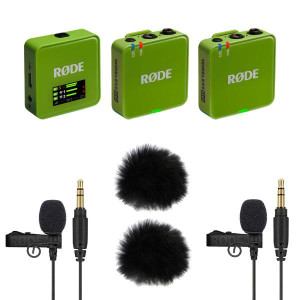 Rode Wireless GO Gen 3 Grün mit 2x Lavalier GO und 2x WS05