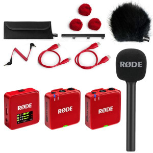 Rode Mikrofon-Funksystem Wireless GO Gen 3 Rot Interview Set 1 BK