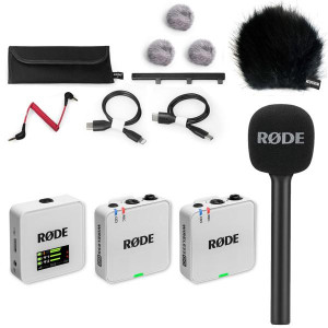 Rode Mikrofon-Funksystem Wireless GO Gen 3 Weiss Interview Set 1 BK