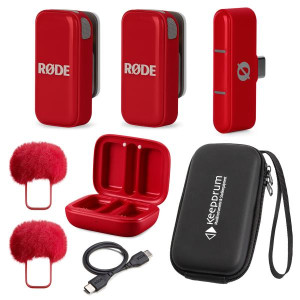Rode Wireless Micro Drahtloses Mikrofon-System USB-C Rot mit Soft-Case