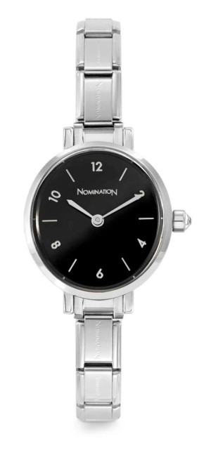 Nomination Paris kello with steel strap oval with cz Black 076038/012
