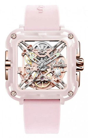 CIGA Design X-Series Ceramic Mechanical Skeleton Pink X012-PR02-W5PK