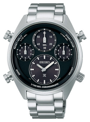 Seiko Prospex Speedtimer 1/100 Sec Solar Chronograph Black on Black SFJ003P1