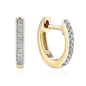 Lykken Elegance kultaiset timanttikorvakorut 9.8mm