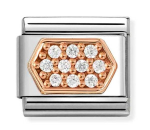Nomination Composable Classic Pave classic rose gold cz White hexagon 430312/03